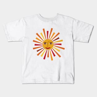 Beautiful Retro Boho Sun Face Kids T-Shirt